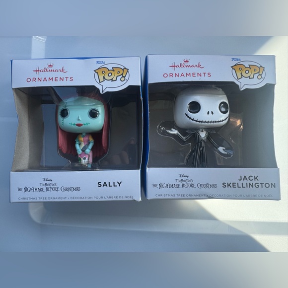 Hallmark Other - Hallmark Pop! Ornaments - Sally in Blue and Jack in Black
